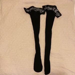 Savage x Fenty blk bejeweled thigh high stockings